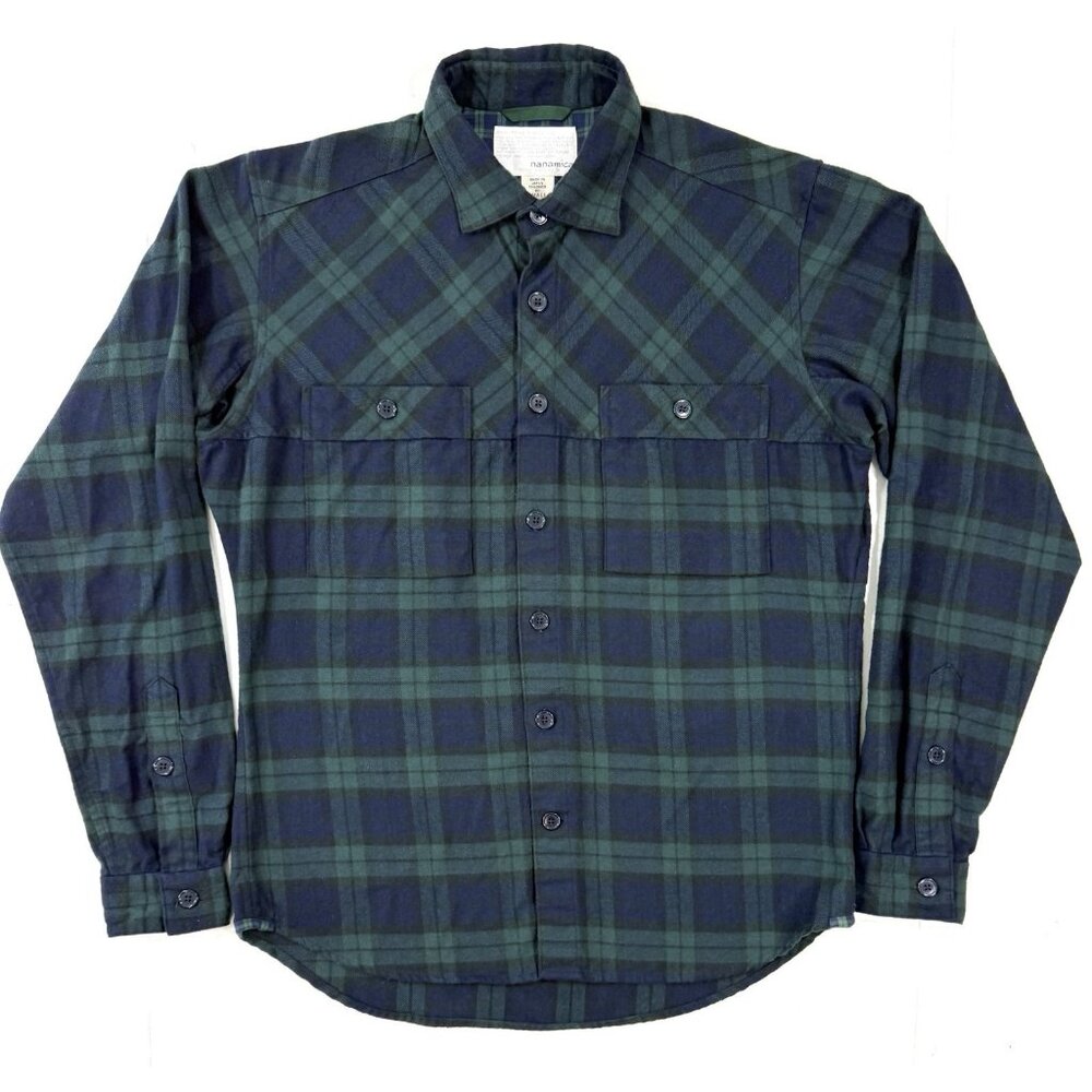 NANAMICA Mens Size Small Blackwatch Plaid Flannel Wind Shirt Made In Japan